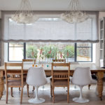 Roman curtain on the kitchen window