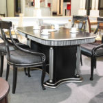 Black furniture in the interior of the kitchen