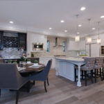 recessed lights on the ceiling of the living room kitchen