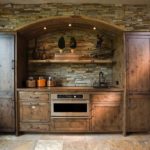 Artificial stone in the wall decoration of the kitchen