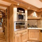 Recessed fixtures on a wooden beam