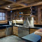 Wooden blinds on the kitchen windows