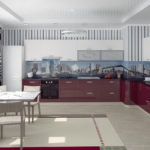 Conception de cuisine d'angle de grande surface