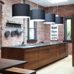 Barres de toit dans la cuisine de style loft