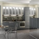 Diseño de cocina en tonos de gris.