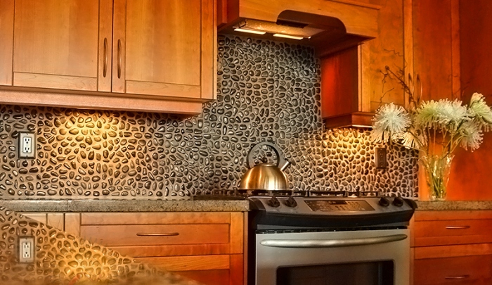 Mosaic made of natural stone.