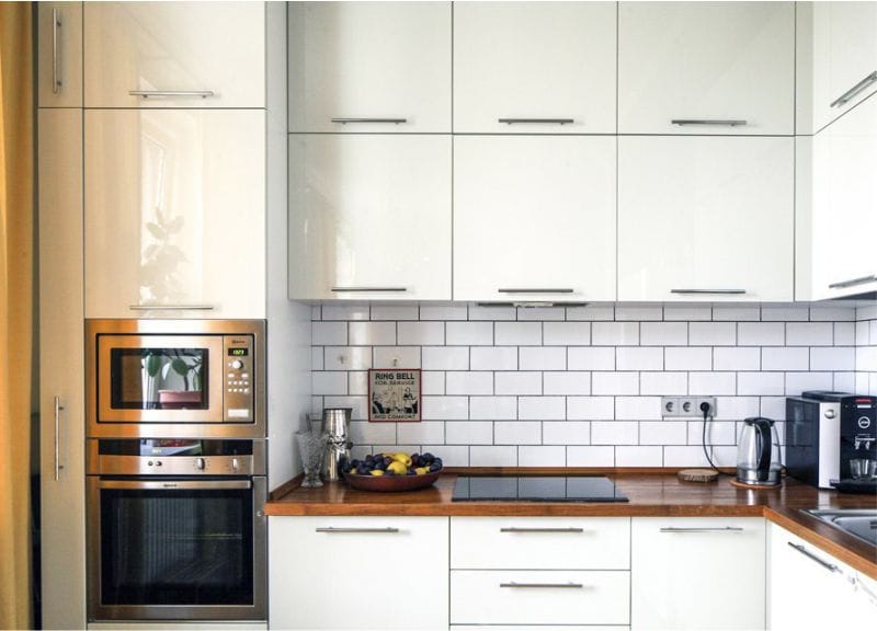 Delantal blanco azulejo cocina delantal