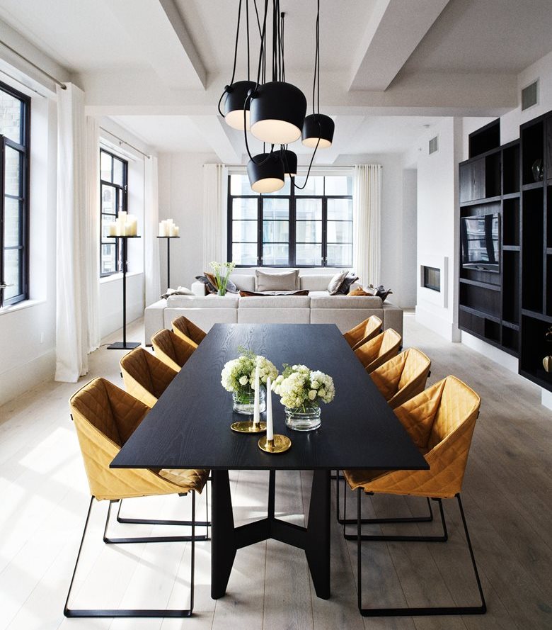 Upholstered chairs with quilted genuine leather upholstery