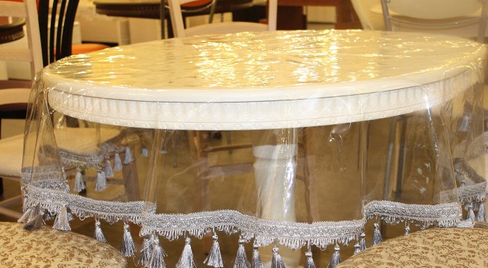 Interior with a silicone tablecloth.