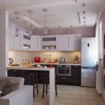 Bucătărie 9 mp în priză după combinarea cu camera de zi