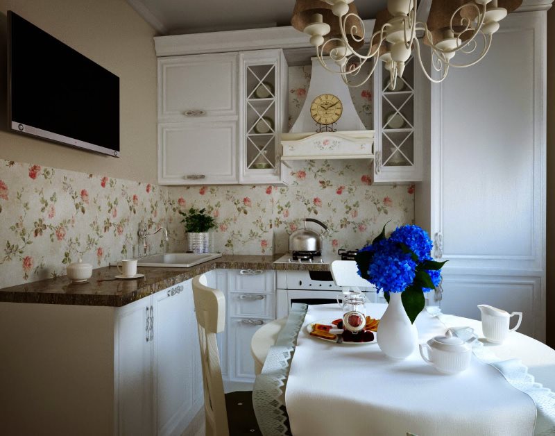 Provence-style corner kitchen