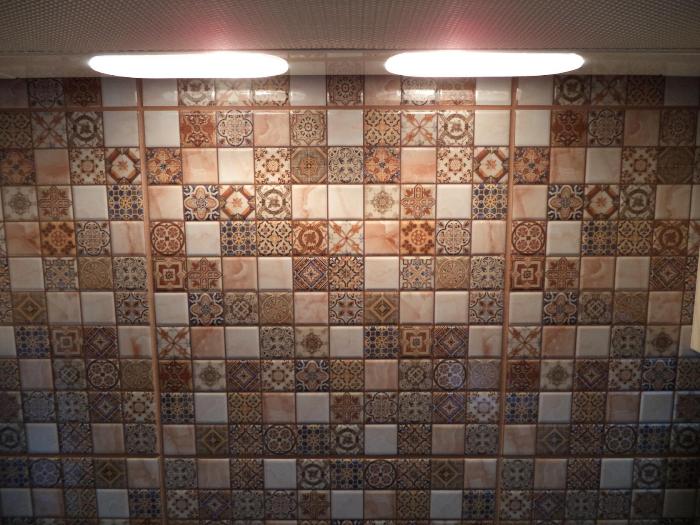 Porcelain mosaic.
