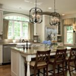 Vintage lights over the kitchen island