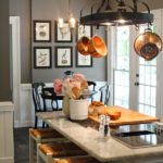 Ceiling-mounted copper cookware