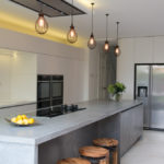 Gray kitchen island countertop