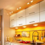 Yellow apron in a linear kitchen