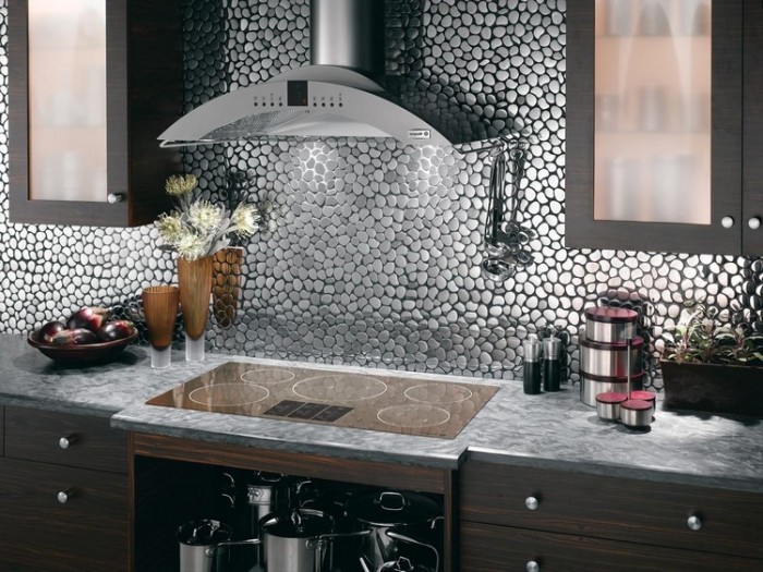 Mosaic made of metal.