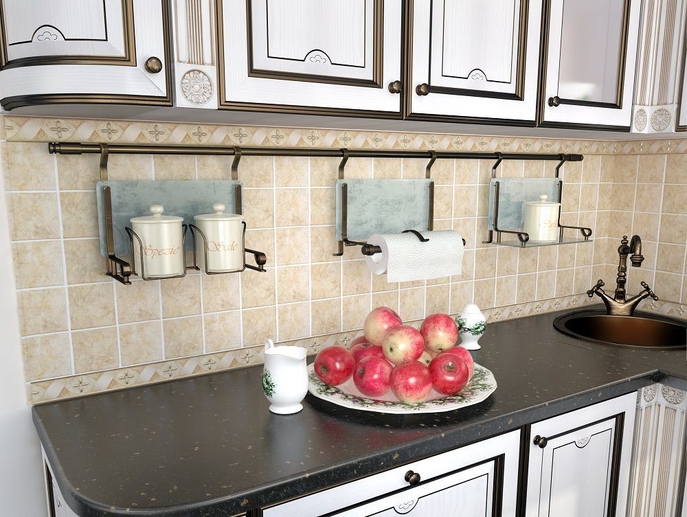 Garde-corps sur un tablier de cuisine dans le style des classiques modernes