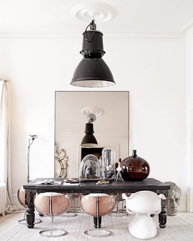 Minimalist kitchen interior with notes of design of the last century