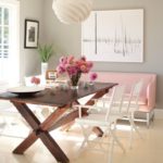 Canapea de bucătărie tapițată roz