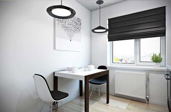 Cortinas modernas no interior.