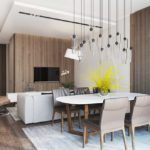 Küchendesign mit braunen Wänden.