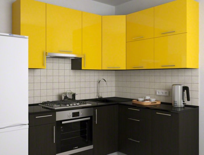 Ποδιά γωνιακής κουζίνας.