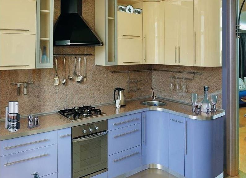 Colț în două culori setat în bucătărie 9 pătrate