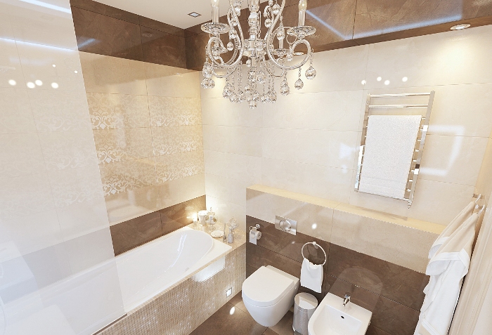 Salle de bain avec WC.