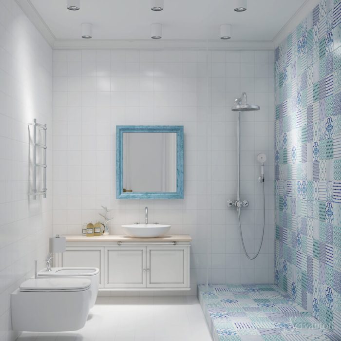 L'intérieur de la salle de bain.