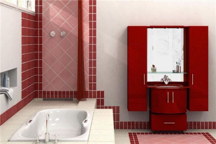 Bain rouge et blanc.