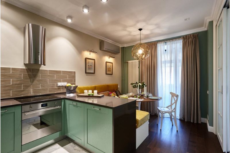 Zoning of the kitchen-living room bar