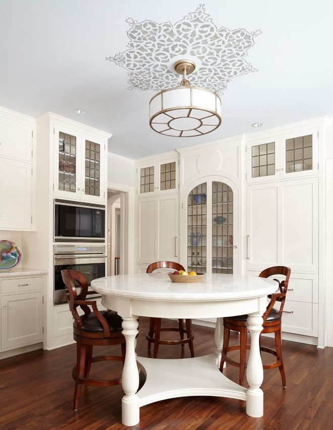 White round wooden kitchen table