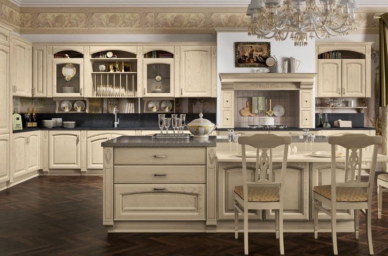 Classic kitchen design with island