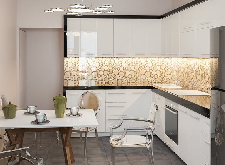 Conception de cuisine d'angle éco-style