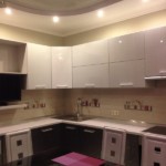 Turned lights on the ceiling of the kitchen