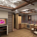 Diseño de cocina de estilo oriental