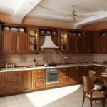 Corner set with brown wood facades