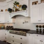 white headset with black countertop