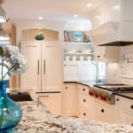 Classic kitchen lighting with white furniture