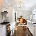 Two-row layout of the kitchen space