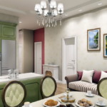 Round backs of kitchen chairs