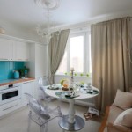 Turquoise apron in a white kitchen