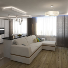 Corner sofa with white upholstery