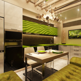 Built-in appliances in a modern kitchen