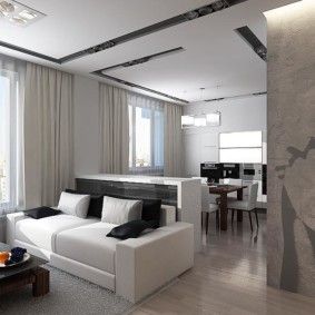 White sofa of direct form