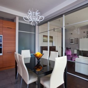 high backs of kitchen chairs