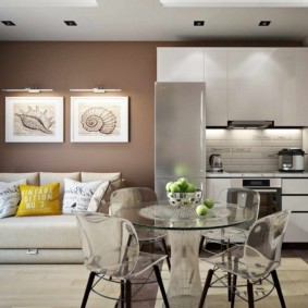 Transparent furniture in the dining area