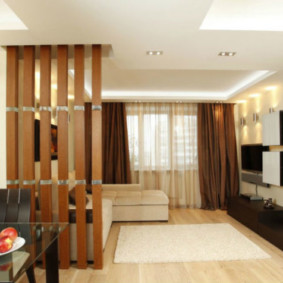 Decorative partition in the kitchen-living room