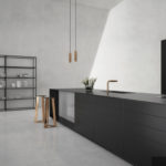 Pulau dapur kelabu minimalis